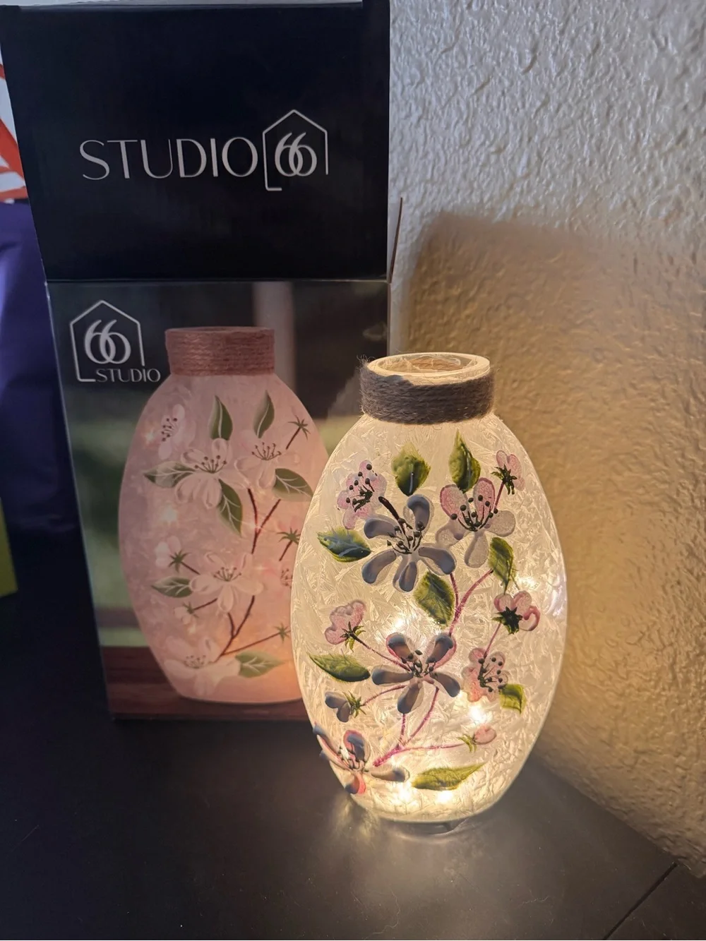 New! Studio 66 Blushing Blossoms Oval Vase Table Decor